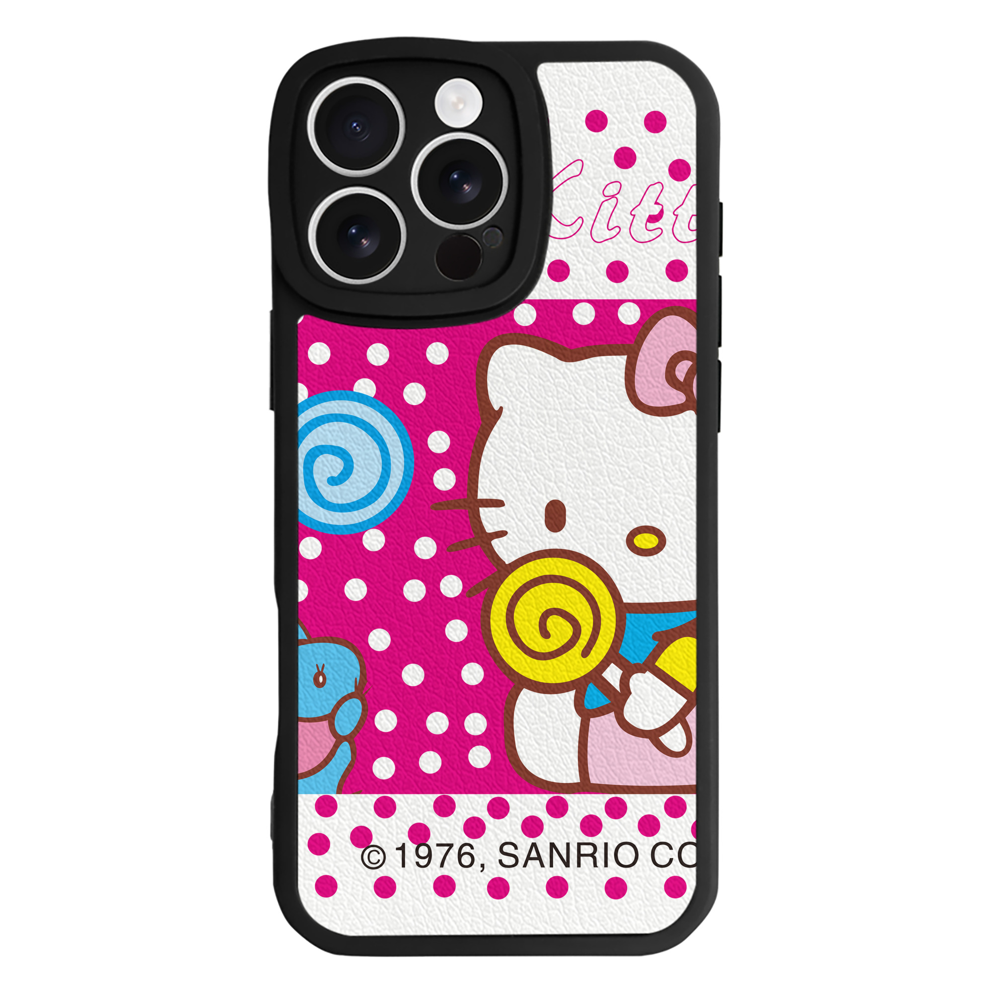 （画像用） Hello Kitty ハローキティ 【iPhone 16シリーズ対応】シリコンスマホケース（レザー調） 材質：シリコン
